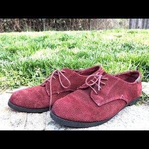 GH Bass Burgundy Suede Women’s Oxfords